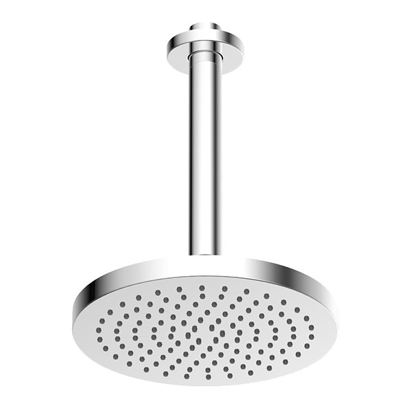 ABEY LDA01 ABS 200MM ROUND SHOWER HEAD WITH 200MM CEILING DROPPER GARETH ASHTON CHROME - Urban Designs Bathroom and Kitchen
