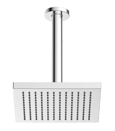 ABEY LDA02 ABS 200MM SQUARE SHOWER HEAD WITH 200MM CEILING DROPPER GARETH ASHTON CHROME - Urban Designs Bathroom and Kitchen