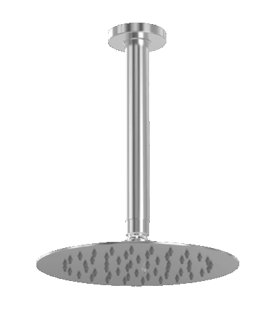ABEY RDS05-316 ROUND VERTICAL 200MM SHOWER DROP 316 GARETH ASHTON CHROME - Urban Designs Bathroom and Kitchen