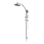 ABEY RHB07 CURVE RAIL AND HAND SHOWER ENSEMBLE GARETH ASHTON CHROME AND COLOURED - Urban Designs Bathroom and Kitchen