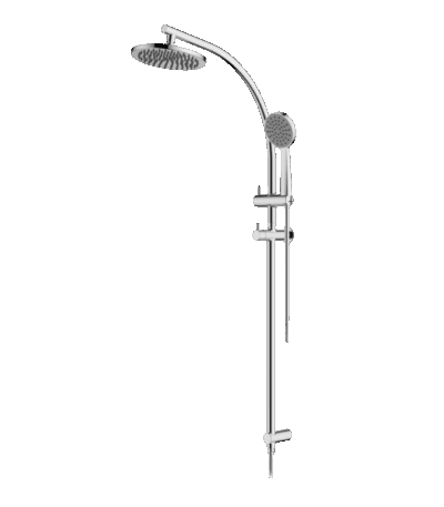 ABEY RHB07 CURVE RAIL AND HAND SHOWER ENSEMBLE GARETH ASHTON CHROME AND COLOURED - Urban Designs Bathroom and Kitchen