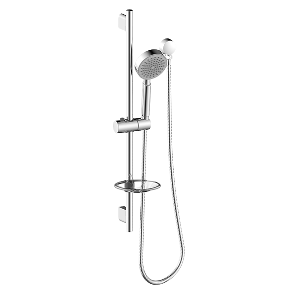 ABEY SRA04 ABS ROUND SINGLE FUNCTION SHOWER ON RAIL GARETH ASHTON CHROME / BLACK - Urban Designs Bathroom and Kitchen