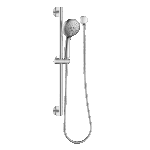 ABEY SRA07 ROUND 3 FUNCTION HAND SHOWER ON RAIL GARETH ASHTON CHROME AND COLOURED - Urban Designs Bathroom and Kitchen