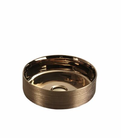Above Counter Ceramic Basin - Brushed Rose Gold - Round - 346mm | PA3636RG