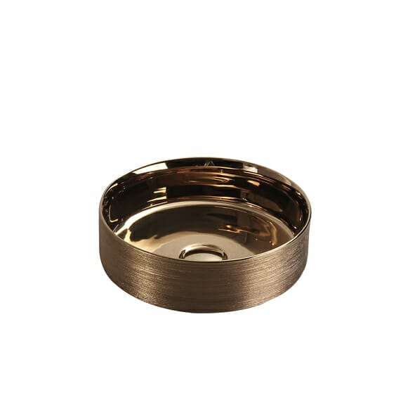 Above Counter Ceramic Basin - Brushed Rose Gold - Round - 346mm | PA3636RG