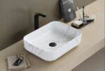 Above Counter Ceramic Basin - Carrara - Gloss White - Rectangle - 500mm | PA5039MC