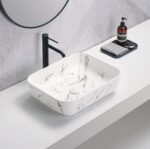 Above Counter Ceramic Basin - Carrara - Matt White - Rectangle - 500mm | PA5039M2