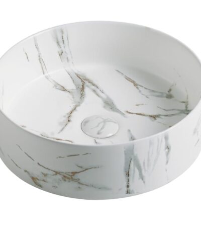 Above Counter Ceramic Basin - Carrara - Matt White - Round - 355mm | PA3636CRA