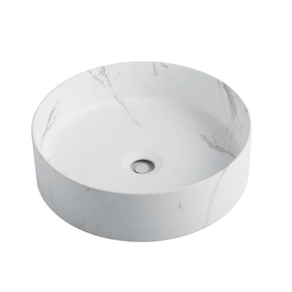 Above Counter Ceramic Basin - Carrara - Matt White - Round - 394mm | PA4040M2