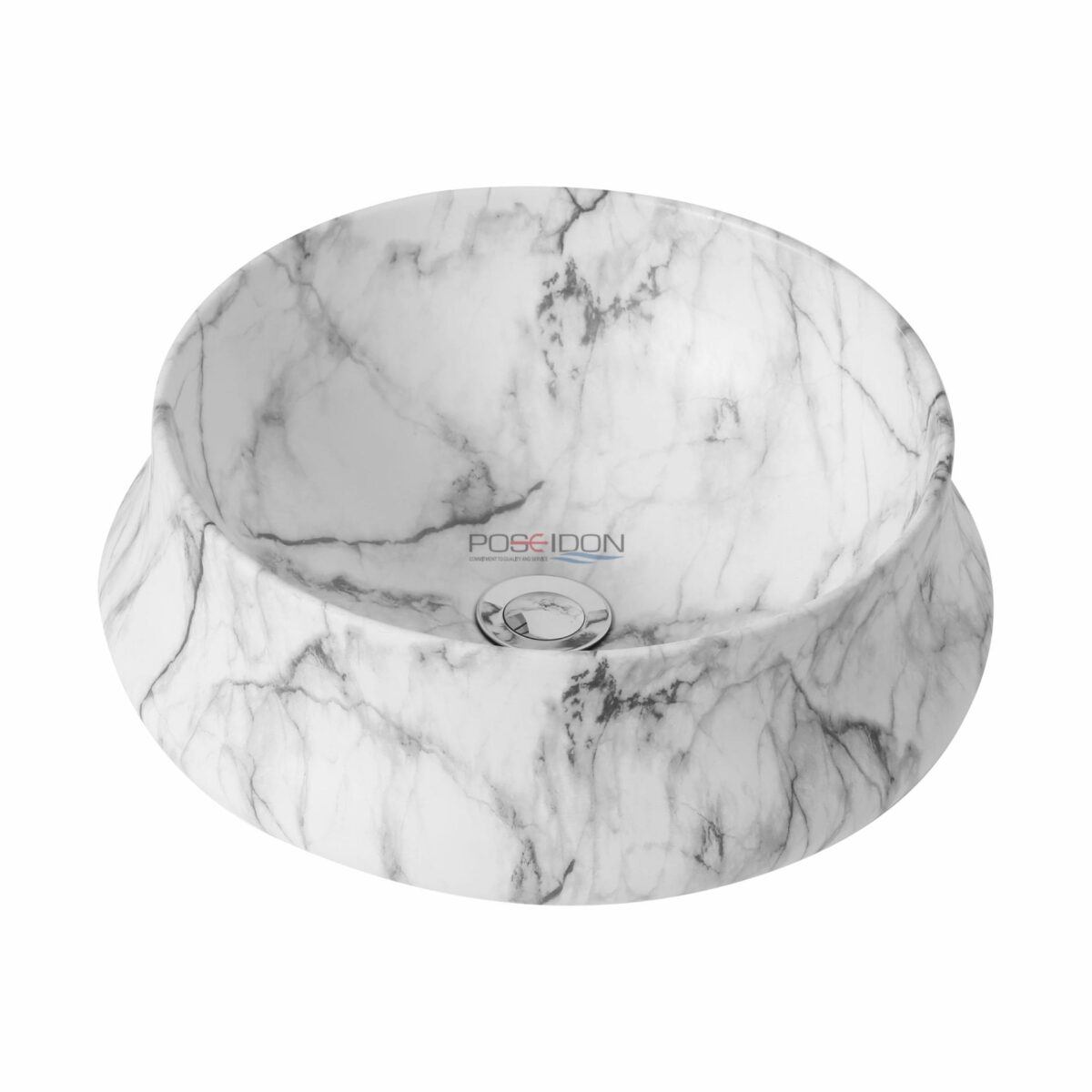 Above Counter Ceramic Basin - Carrara - Matt White - Round - 400mm | PA4040CRA
