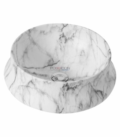 Above Counter Ceramic Basin - Carrara - Matt White - Round - 400mm | PA4040CRA