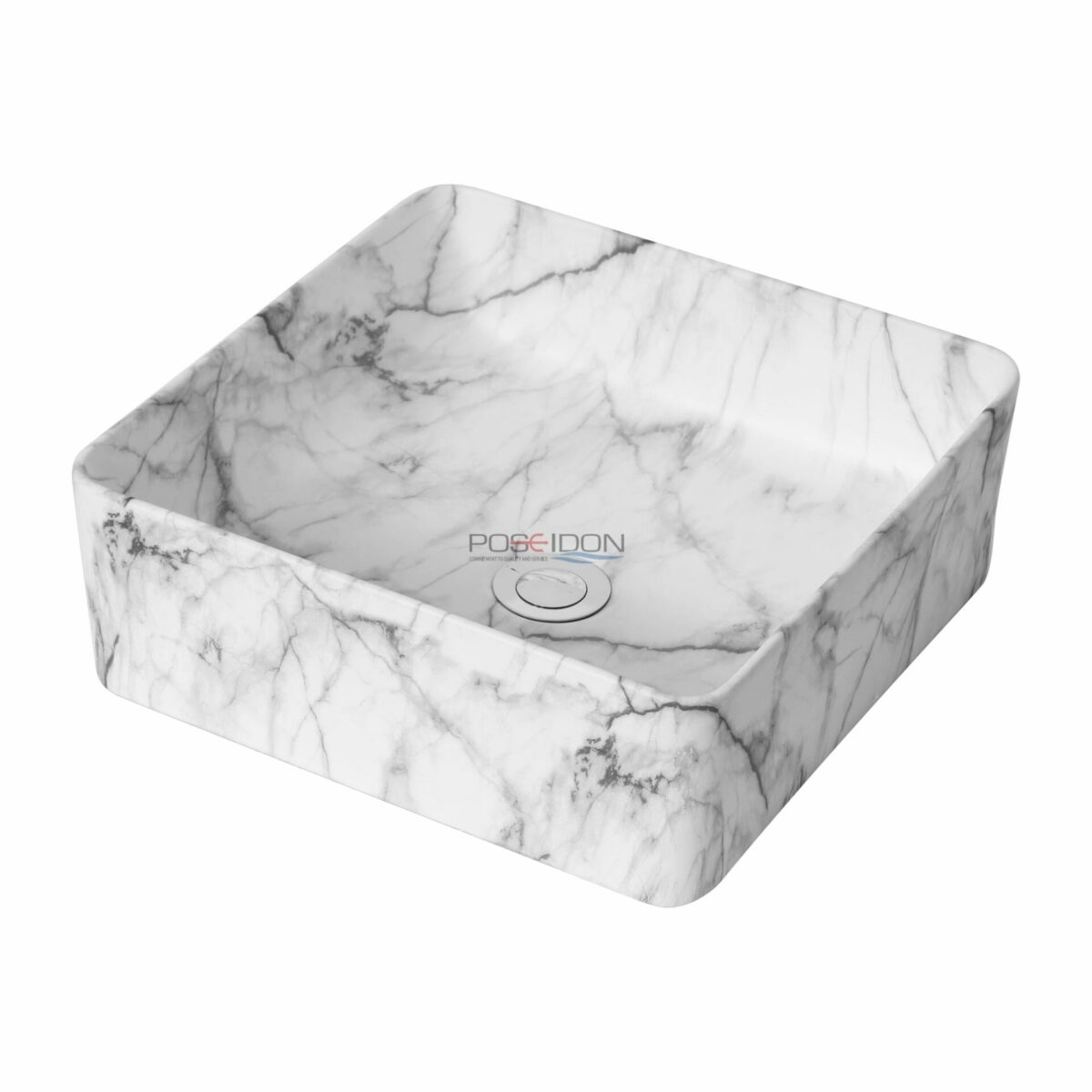 Above Counter Ceramic Basin - Carrara - Matt White - Square - 370mm | PA3737CRA
