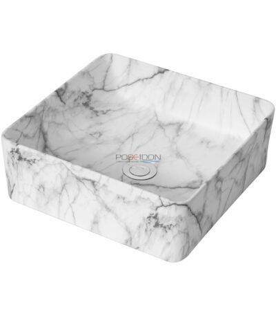 Above Counter Ceramic Basin - Carrara - Matt White - Square - 370mm | PA3737CRA