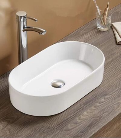 Above Counter Ceramic Basin - Gloss White - Oval - 525mm | PA5230