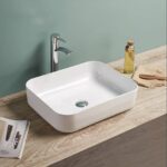 Above Counter Ceramic Basin - Gloss White - Rectangle - 500mm | PA5039