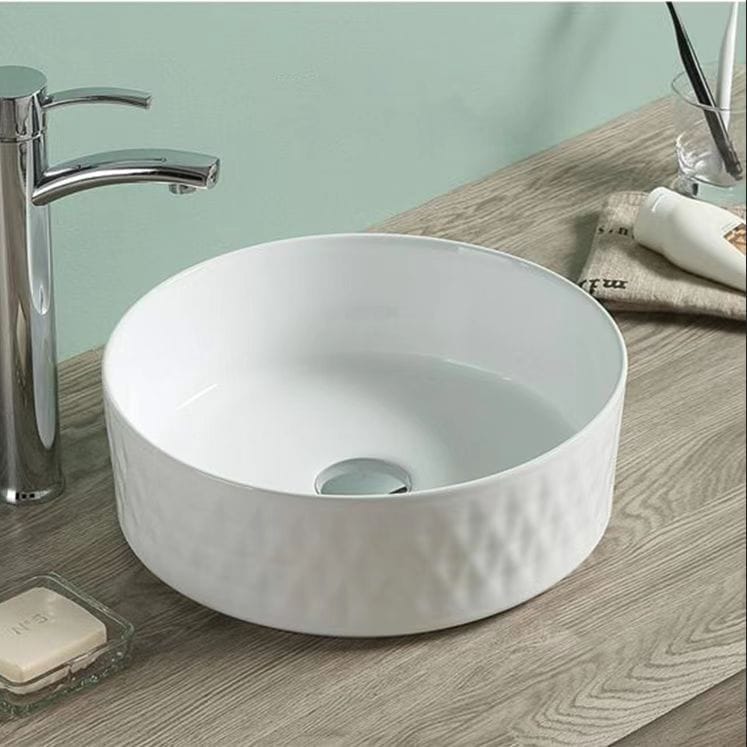 Above Counter Ceramic Basin - Gloss White - Round - 355mm | PA3636GW