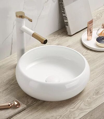 Above Counter Ceramic Basin - Gloss White - Round - 360mm | PA3612