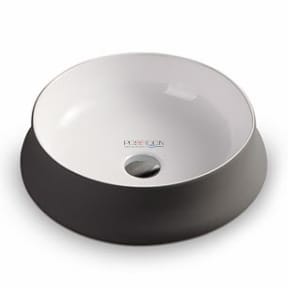 Above Counter Ceramic Basin - Grey/Gloss White - Round - 455mm | PA4545GW