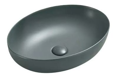 Above Counter Ceramic Basin - Gunmetal - Oval - 520mm | PA5239GMG