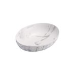 Above Counter Ceramic Basin - Marble - Matt White - Oval - 520mm | PA5239M2
