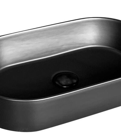Above Counter Ceramic Basin - Matt Black - Oval - 525mm | PA5230MB