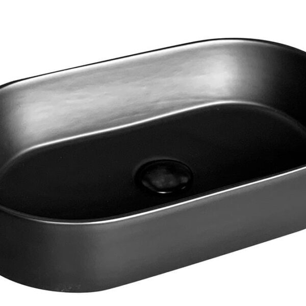 Above Counter Ceramic Basin - Matt Black - Oval - 525mm | PA5230MB
