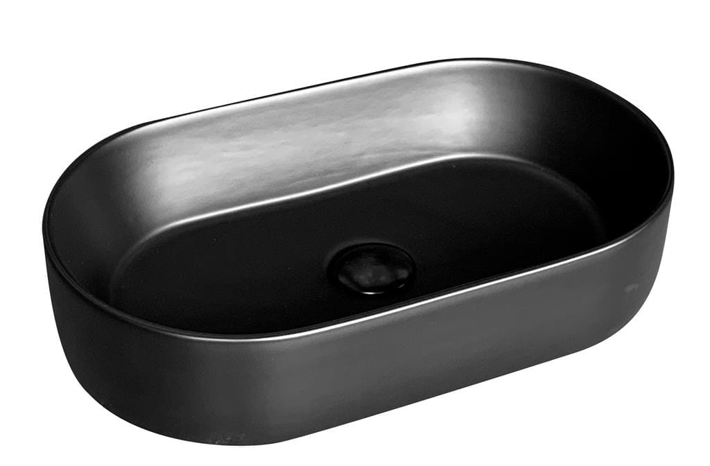 Above Counter Ceramic Basin - Matt Black - Oval - 525mm | PA5230MB