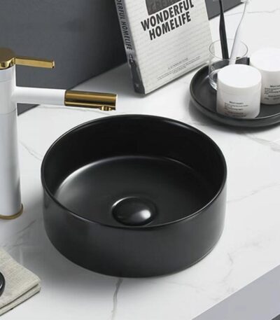 Above Counter Ceramic Basin - Matt Black - Round - 301mm | PA3011MB
