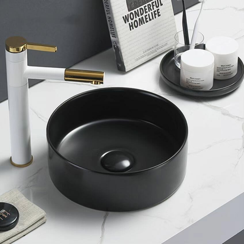Above Counter Ceramic Basin - Matt Black - Round - 301mm | PA3011MB