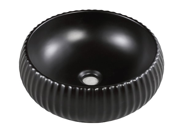 Above Counter Ceramic Basin - Matt Black - Round - 400mm | PA4014MB
