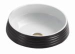 Above Counter Ceramic Basin - Matt Black/White - Round - 435mm | PA4343BW