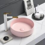 Above Counter Ceramic Basin - Matt Pink - Round - 355mm | PA3535MP