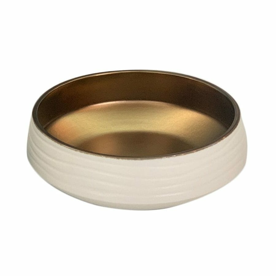 Above Counter Ceramic Basin - Matt White/Copper - Round - 435mm | PA4343WC