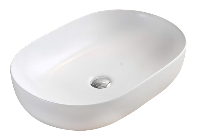 Above Counter Ceramic Basin - Matt White - Oval - 490mm | PA4935MW
