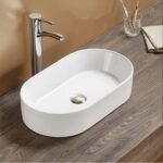 Above Counter Ceramic Basin - Matt White - Oval - 525mm | PA5230MW