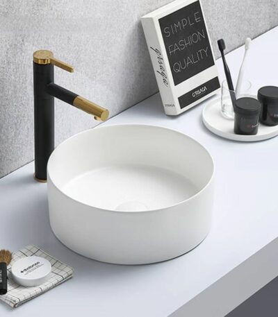 Above Counter Ceramic Basin - Matt White - Round - 301mm | PA3011MW
