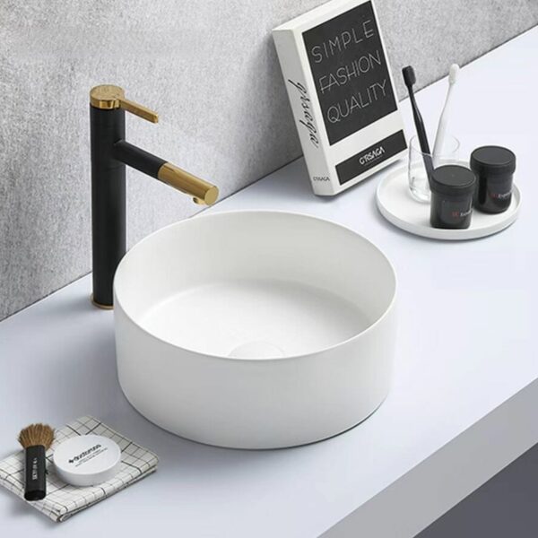 Above Counter Ceramic Basin - Matt White - Round - 301mm | PA3011MW
