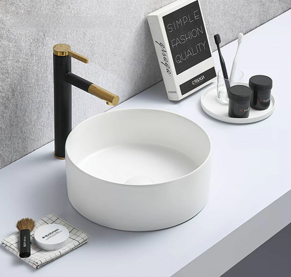 Above Counter Ceramic Basin - Matt White - Round - 301mm | PA3011MW