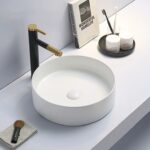 Above Counter Ceramic Basin - Matt White - Round - 394mm | PA3911MW