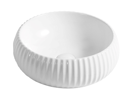 Above Counter Ceramic Basin - Matt White - Round - 400mm | PA4014MW