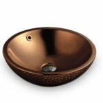 Above Counter Ceramic Basin - Overflow - Rose Gold - Round - 435mm | PA4343RG