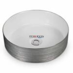 Above Counter Ceramic Basin - Silky Silver/White - Round - 355mm | PA3636SW