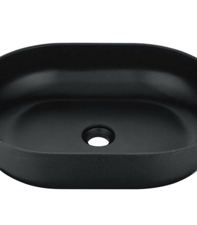 Above Counter Quartz Basin - Matt Black - Oval - 508mm | QZ50836-MB