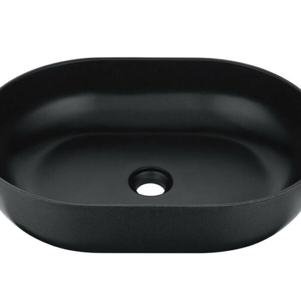 Above Counter Quartz Basin - Matt Black - Oval - 508mm | QZ50836-MB