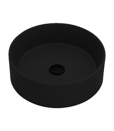 Above Counter Quartz Basin - Matt Black - Round - 410mm | QZ4141-MB