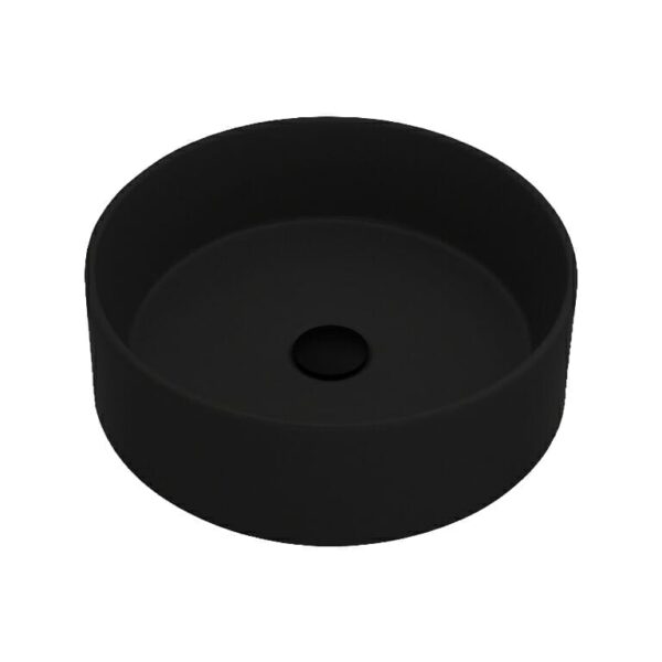 Above Counter Quartz Basin - Matt Black - Round - 410mm | QZ4141-MB