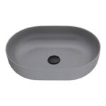 Above Counter Quartz Basin - Matt Grey - Oval - 508mm | QZ50836-MG