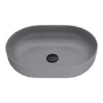 Above Counter Quartz Basin - Matt Grey - Oval - 508mm | QZ50836-MG
