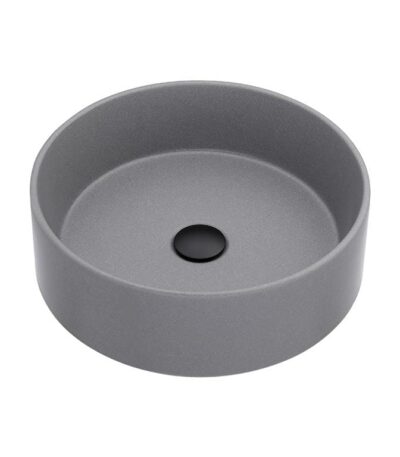 Above Counter Quartz Basin - Matt Grey - Round - 410mm | QZ4141-MG