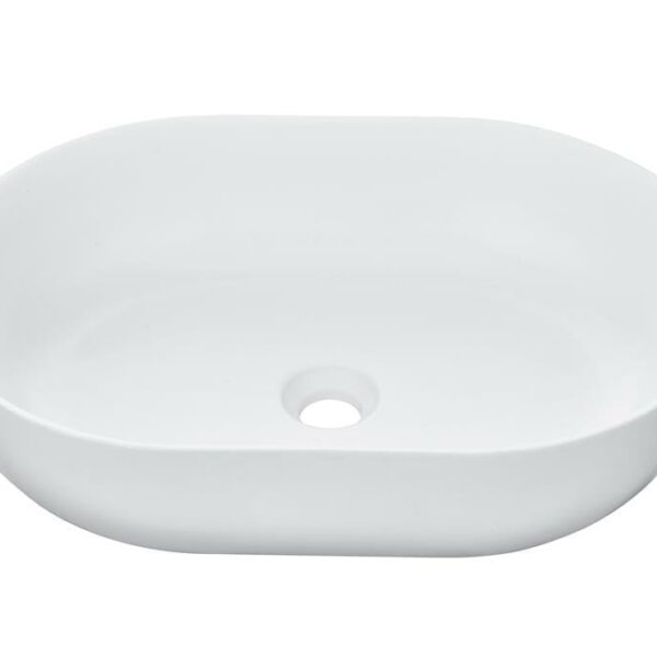 Above Counter Quartz Basin - Matt White - Oval - 508mm | QZ50836-MW